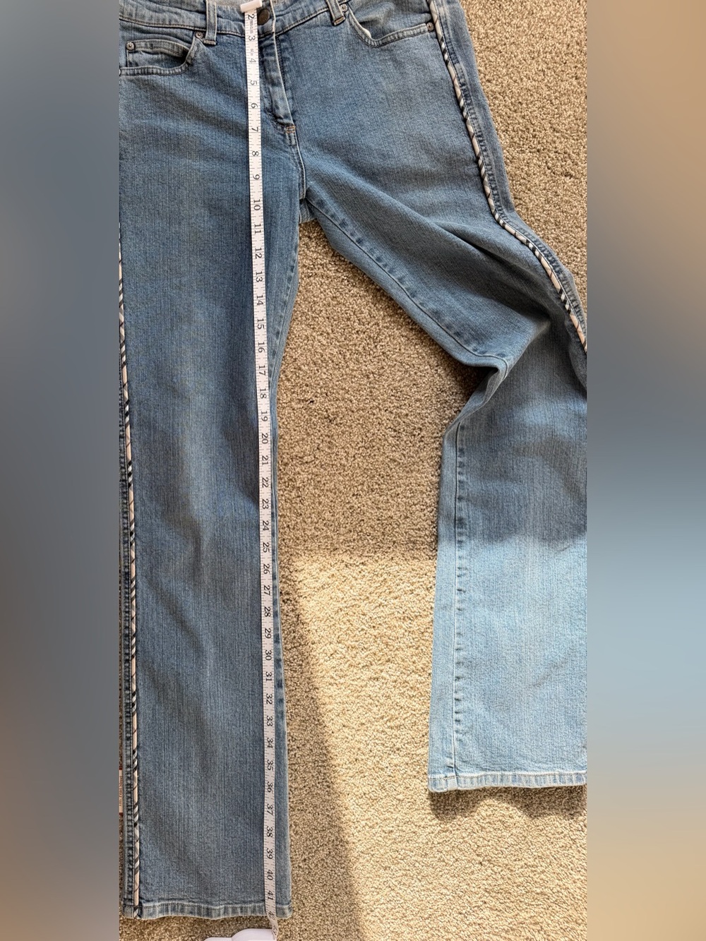 Burberry Light Wash Side-Stripe Jeans – Size 10 - Picture 8 of 8